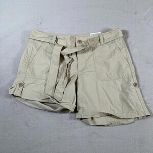 Tommy Hilfiger Womens Belted Utility Shorts Size 6 Beige Ladies‎ NEW MSRP $45